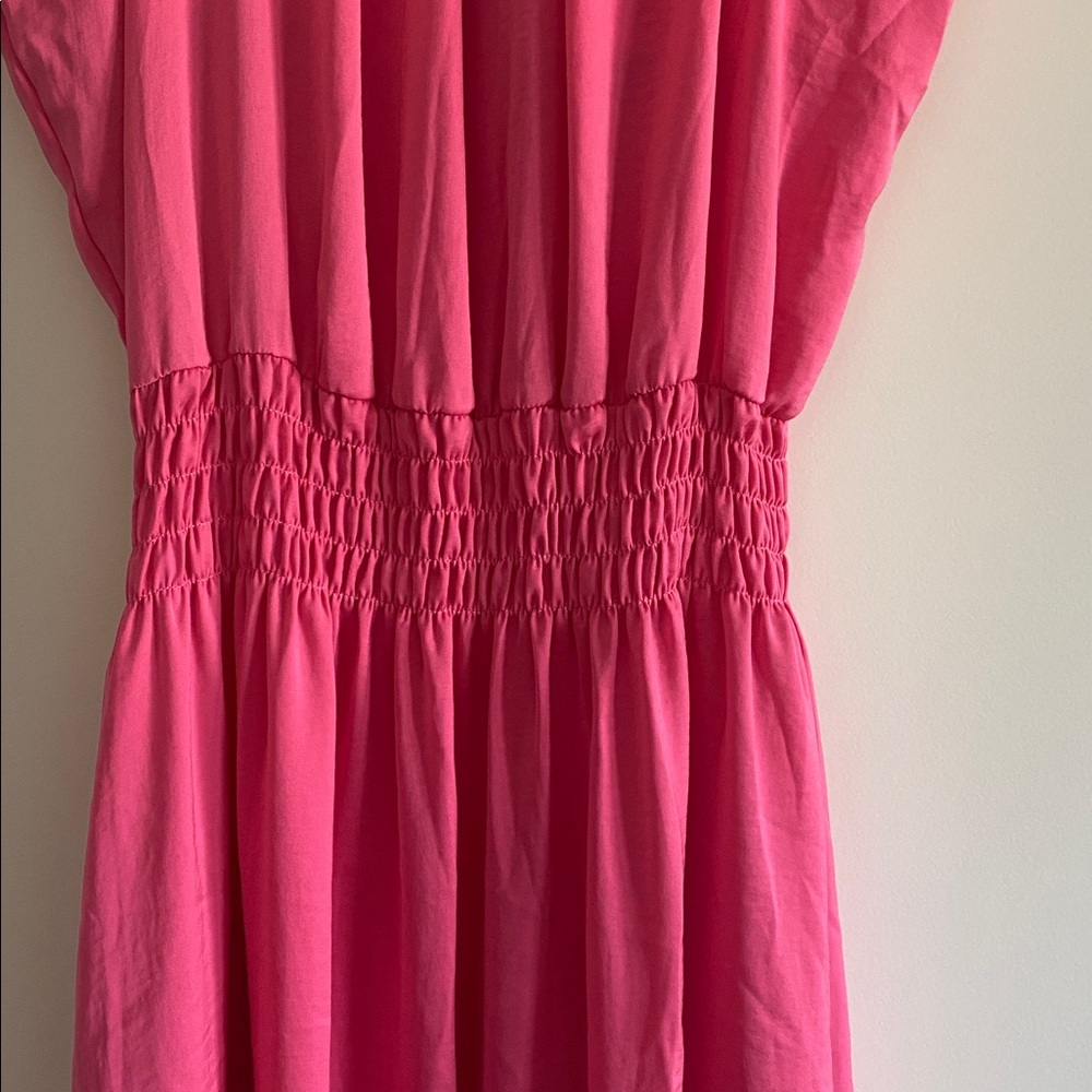 Chic Pink High-Low Sleeveless Dress - Picture 2 of 6